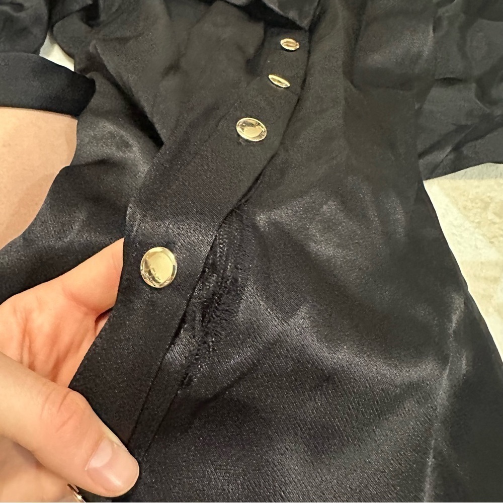 J crew Drapey shirtdress in luster crepe black - Picture 3 of 3